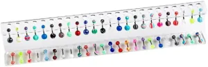 1 Pc Clear Belly and Tongue 'Z' Display Including 48 Pc Tongue Rings holds 48 pcs Body Unique Jewelry Delicate Design Piercing Steel Surgical For Women