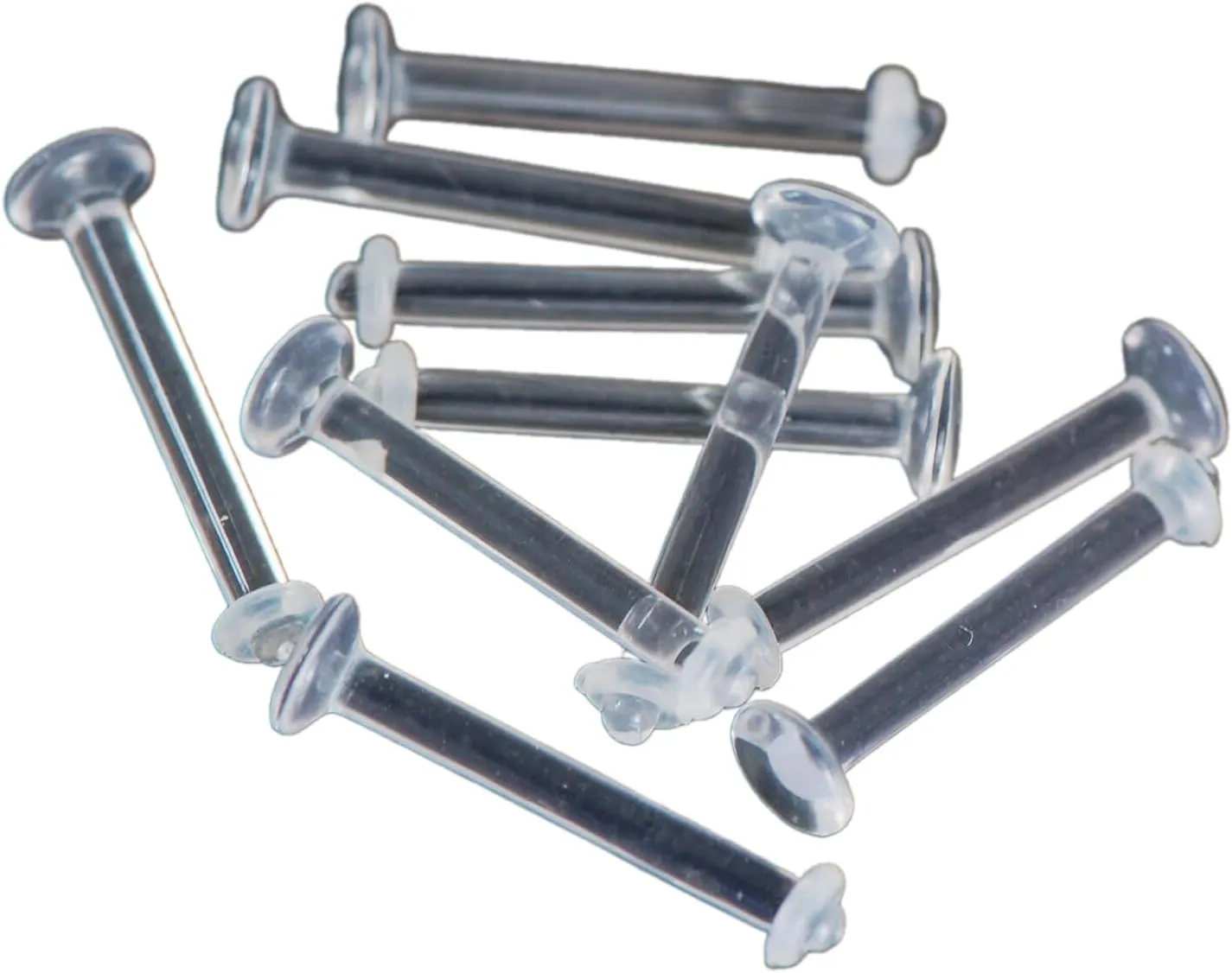 10 Pc 12g 5/8' Clear Tongue Rings Tongue Retainers W/Clear O Rings No Metal Body Unique Jewelry Delicate Design Piercing Steel Surgical For Women