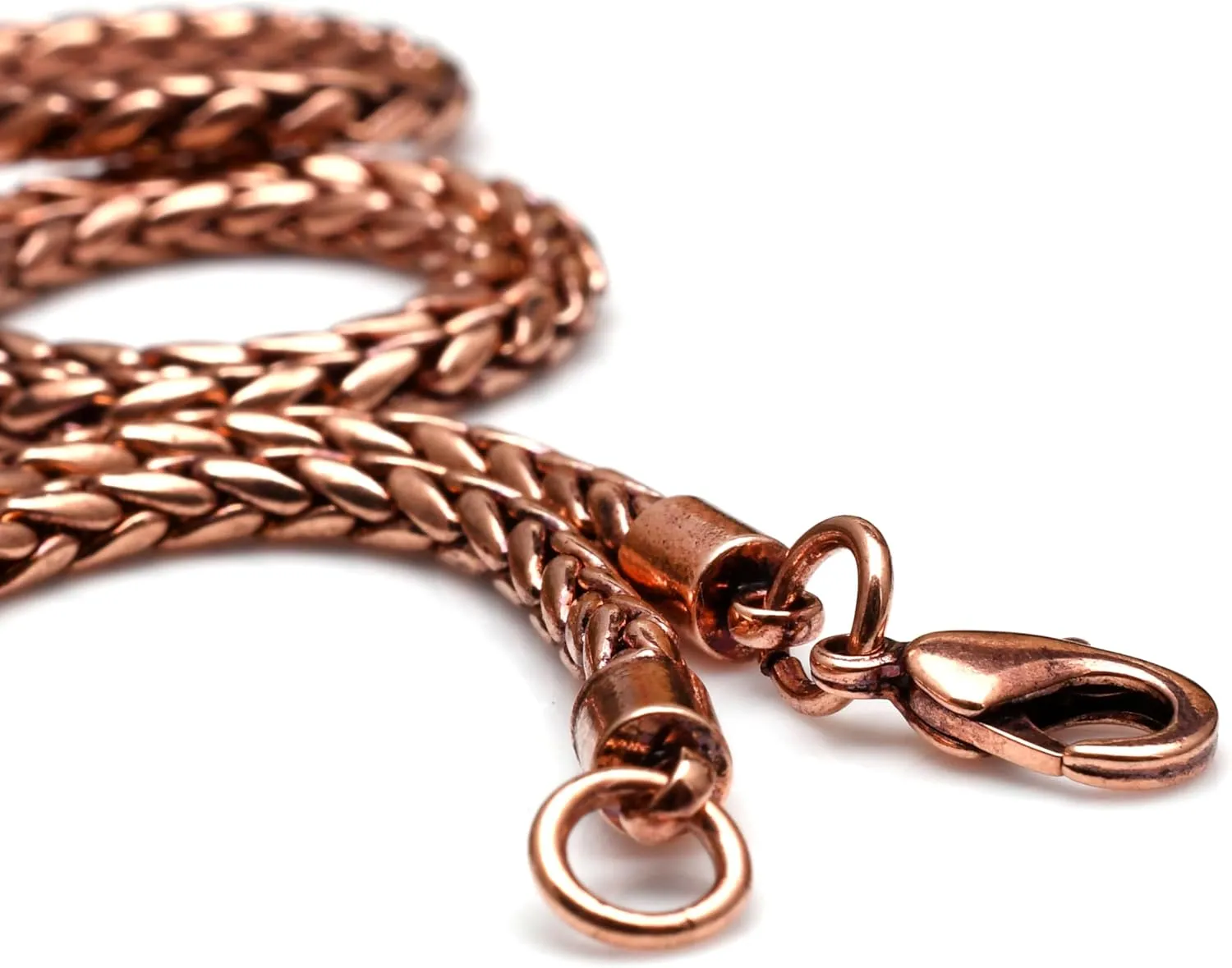 100% Oxidized Copper Chain Necklace Pure Copper Wheat Chain Solid jewelry Chain Gift for Unisex