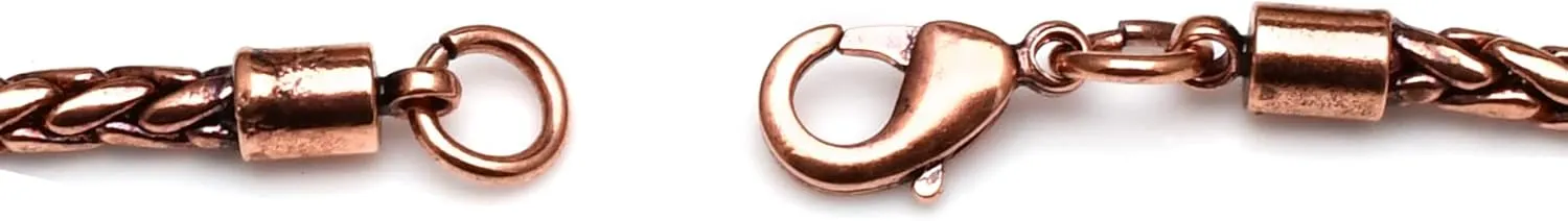 100% Oxidized Copper Chain Necklace Pure Copper Wheat Chain Solid jewelry Chain Gift for Unisex