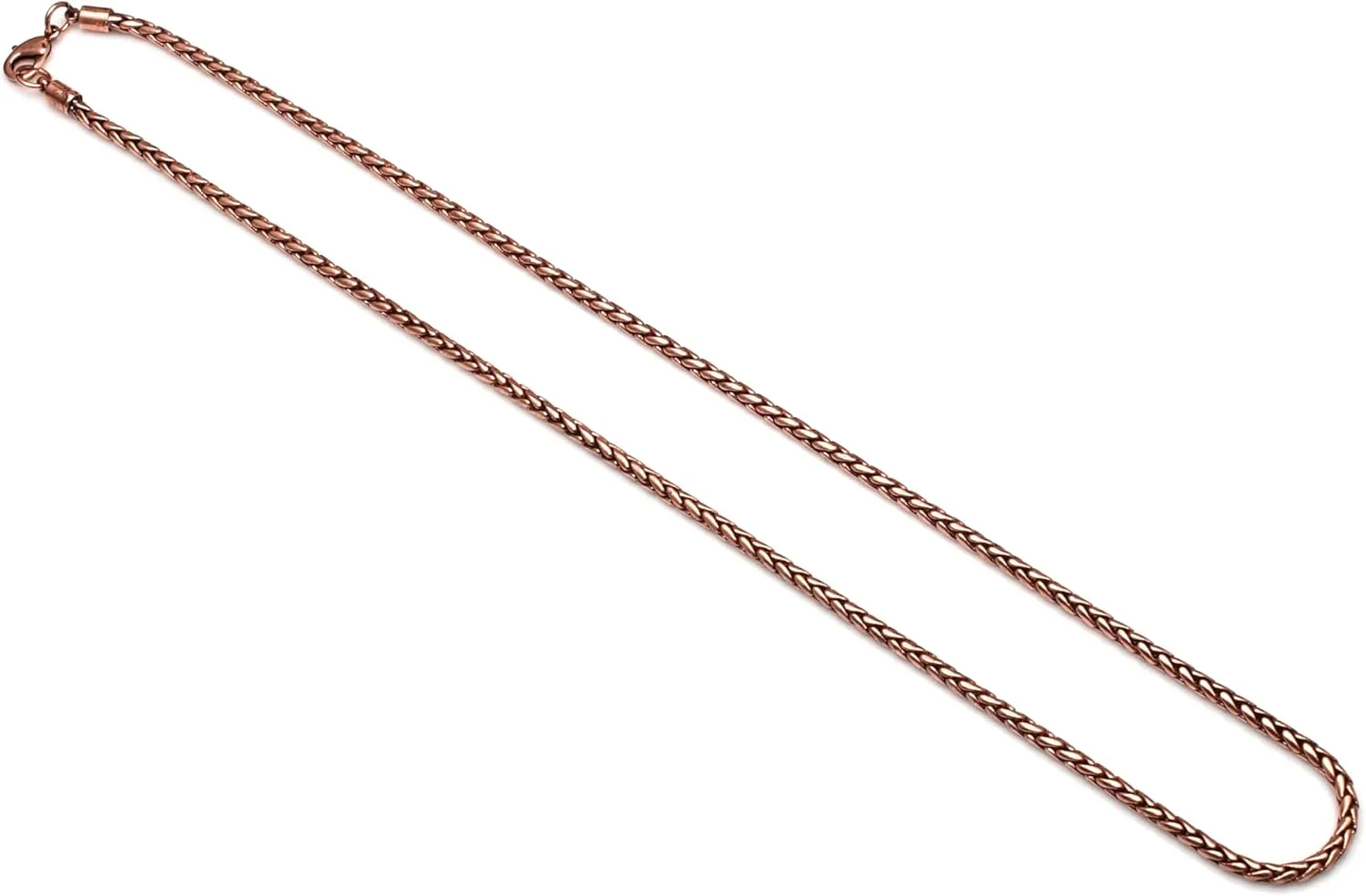 100% Oxidized Copper Chain Necklace Pure Copper Wheat Chain Solid jewelry Chain Gift for Unisex