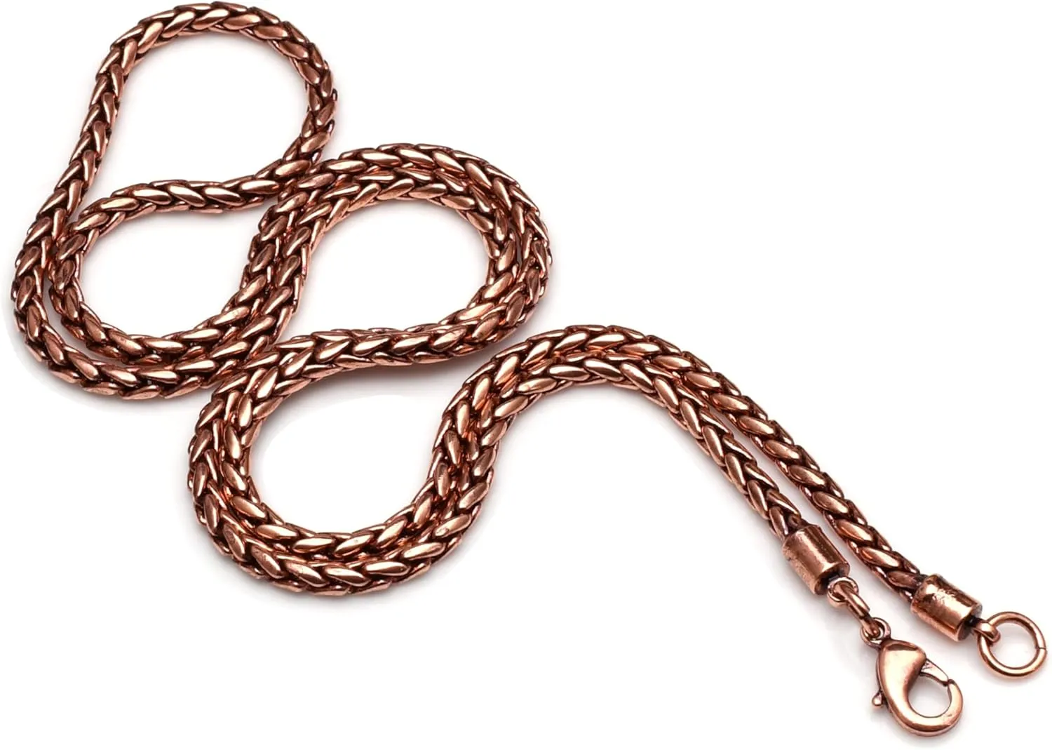 100% Oxidized Copper Chain Necklace Pure Copper Wheat Chain Solid jewelry Chain Gift for Unisex