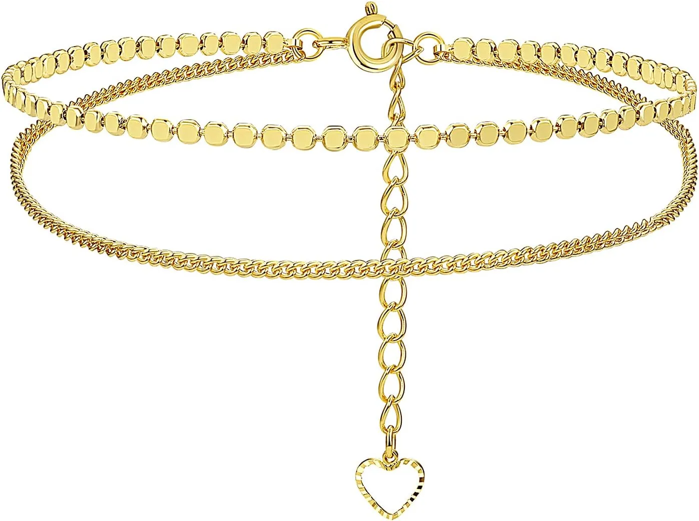 14K Gold Ankle Bracelets for Women, Handmade Dainty Adjustable Ankle Bracelets, Minimalist Summer Beach Gold Anklets for Women Jewelry