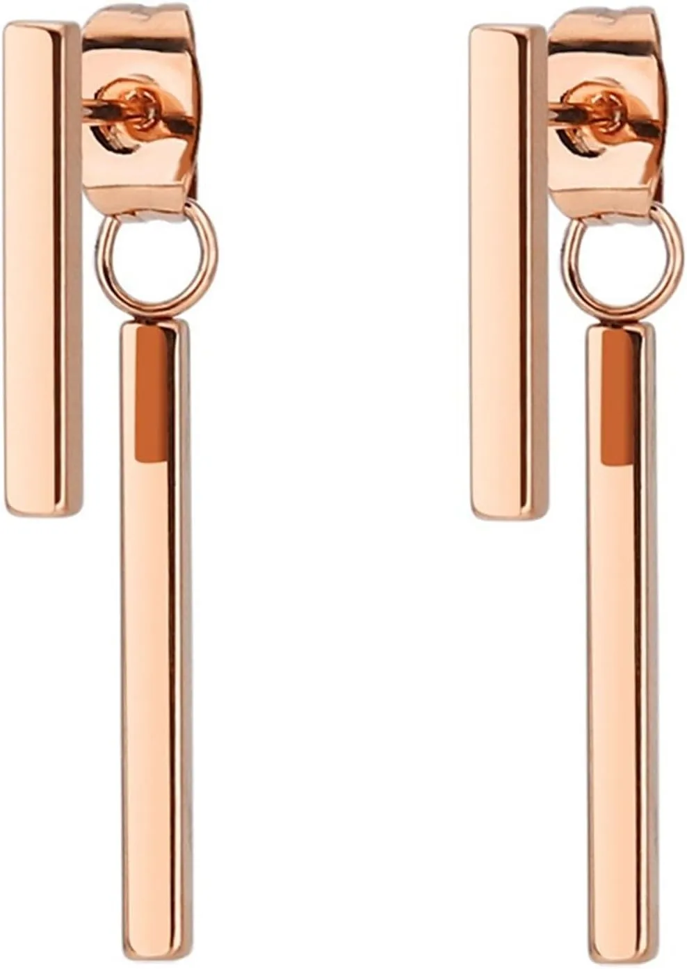 14K Gold Plated Dainty Mini Bar Drop Earrings  Minimalist Geometric Dangle Earrings for Women