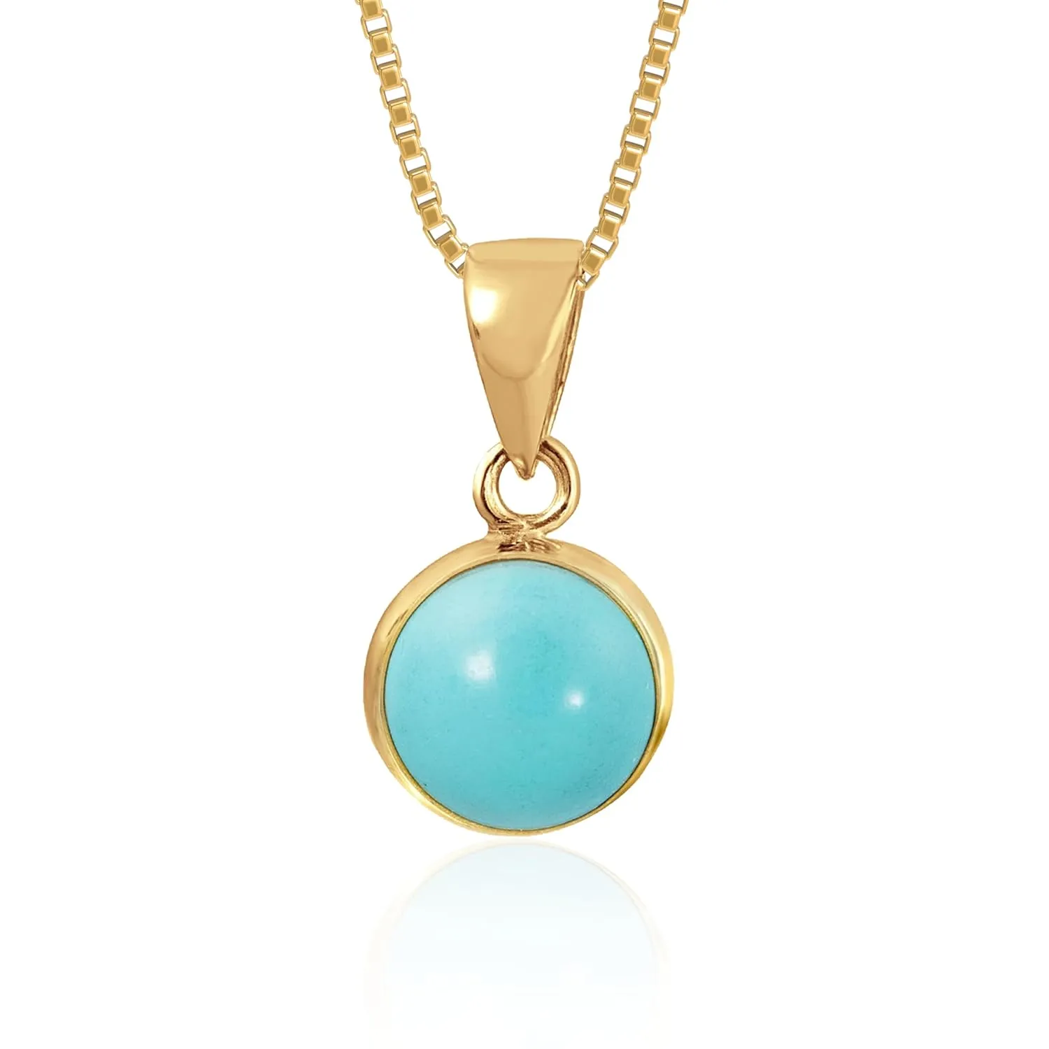 14K Gold Turquoise Pendant for Women - Solid Gold Pendant -Turquoise Pendant - Gold Pendant - Gold Statement Pendant - Anniversary Pendant - Turquoise Jewelry for Women - Pendant Only