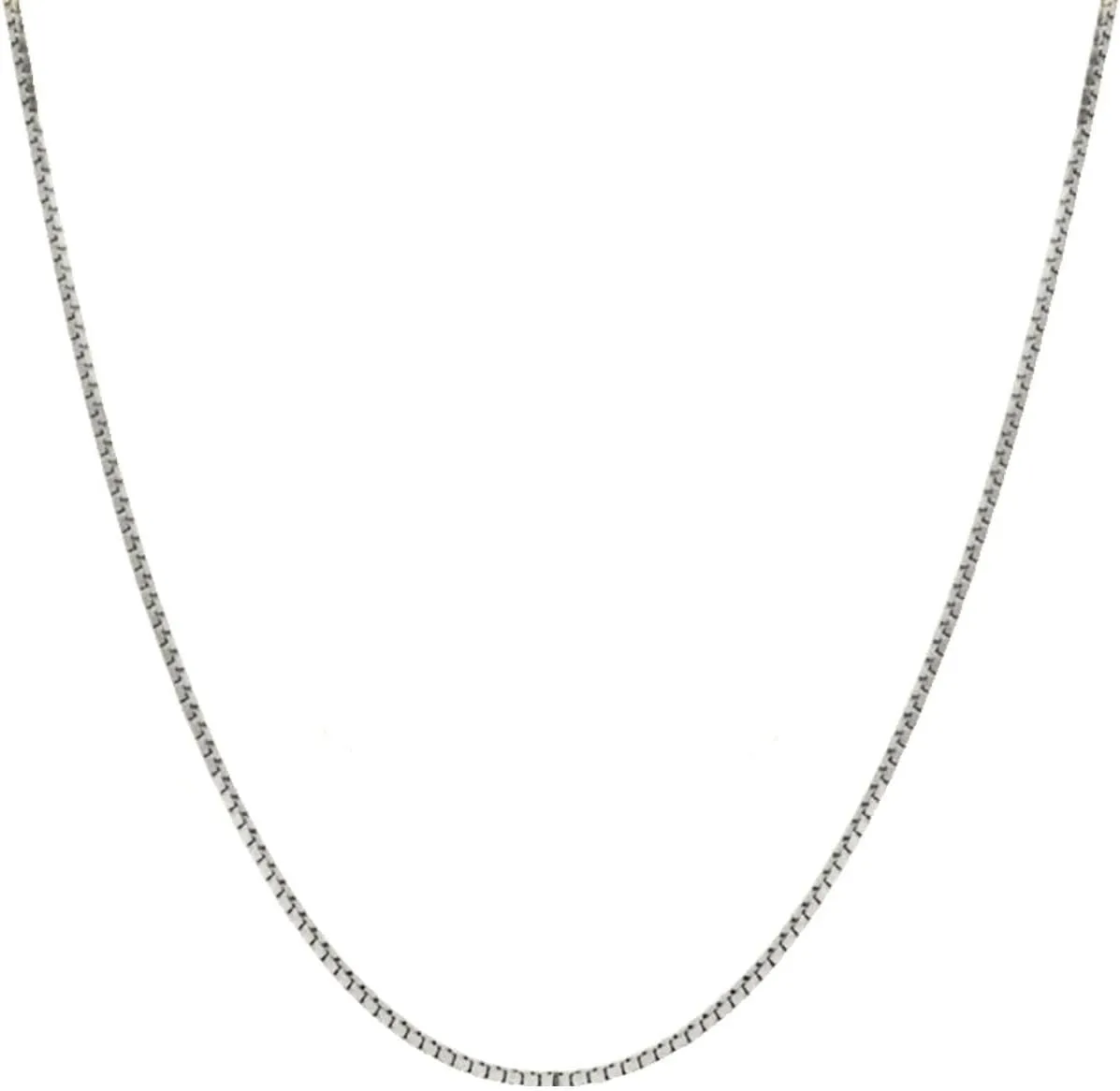 14K Real Solid Yellow or White or Rose Gold 0.7mm 0.9mm 1.1mm 1.3mm Box Chain Necklace with Lobster Clasp for Men and Women