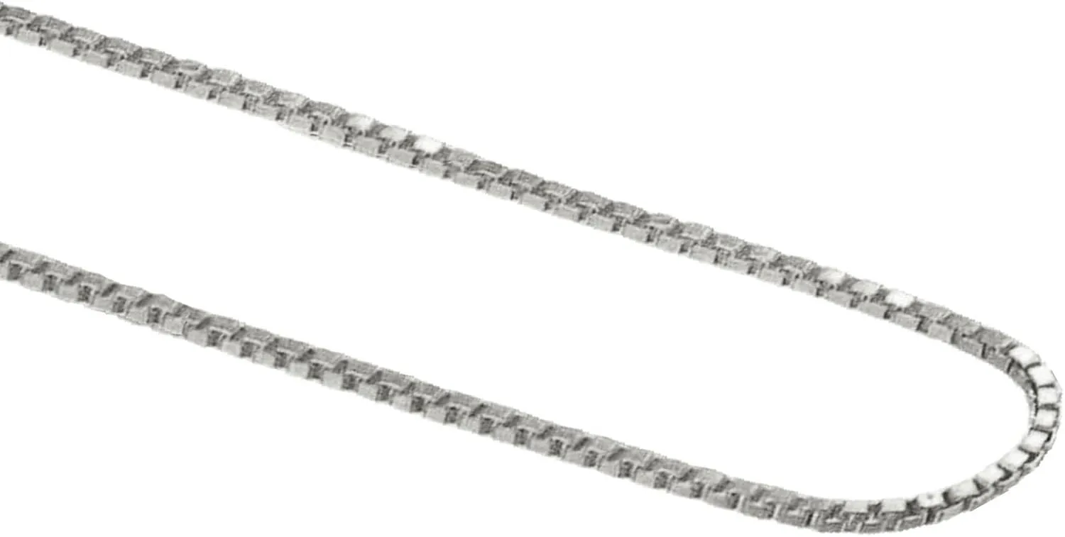 14K Real Solid Yellow or White or Rose Gold 0.7mm 0.9mm 1.1mm 1.3mm Box Chain Necklace with Lobster Clasp for Men and Women