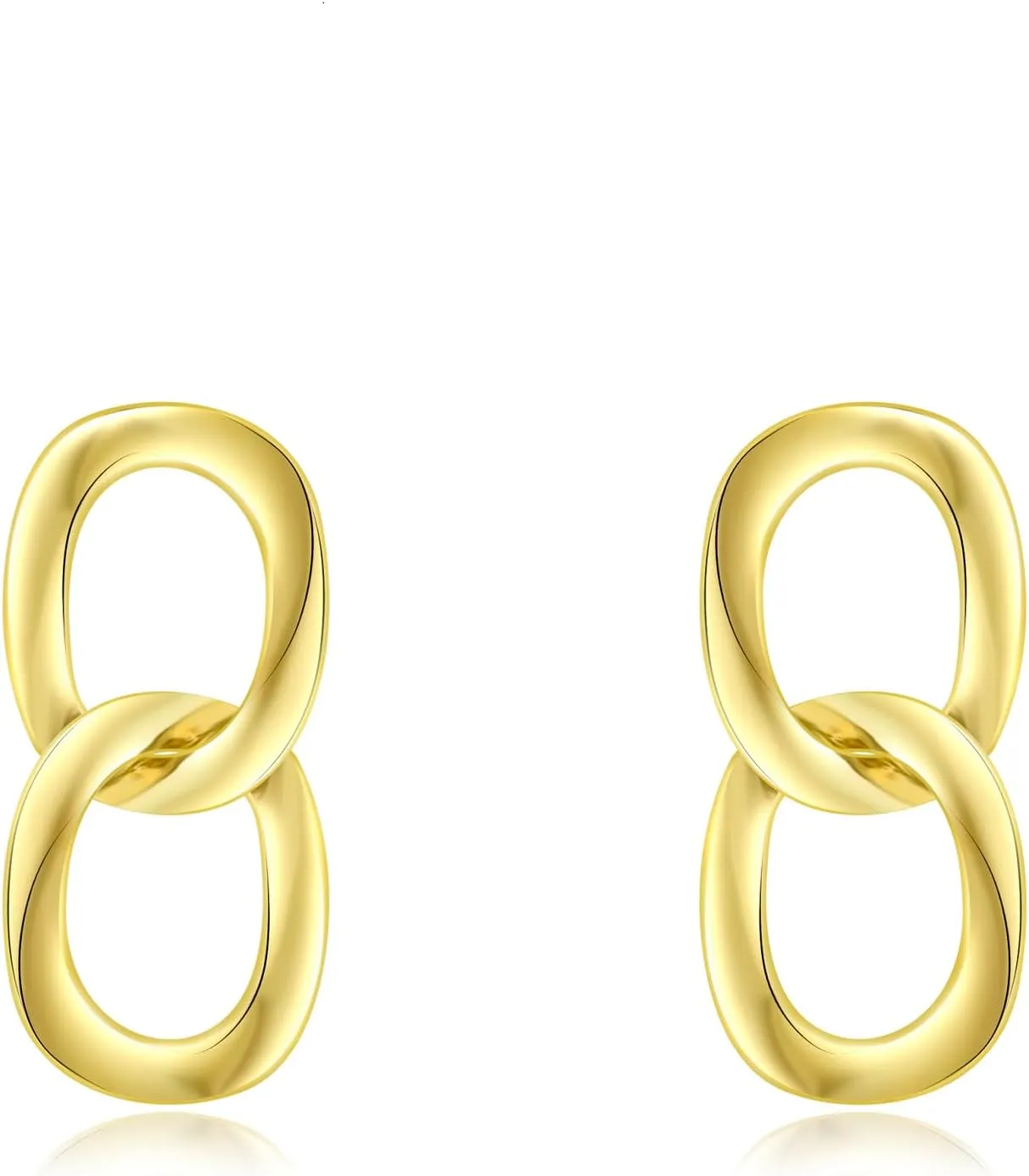 18K Gold Plated Chain Earrings with Bar for Women Chain Hoop Earrings Simple Dangly Chain earrings 2 in 1 Pearl Chain Earrings 