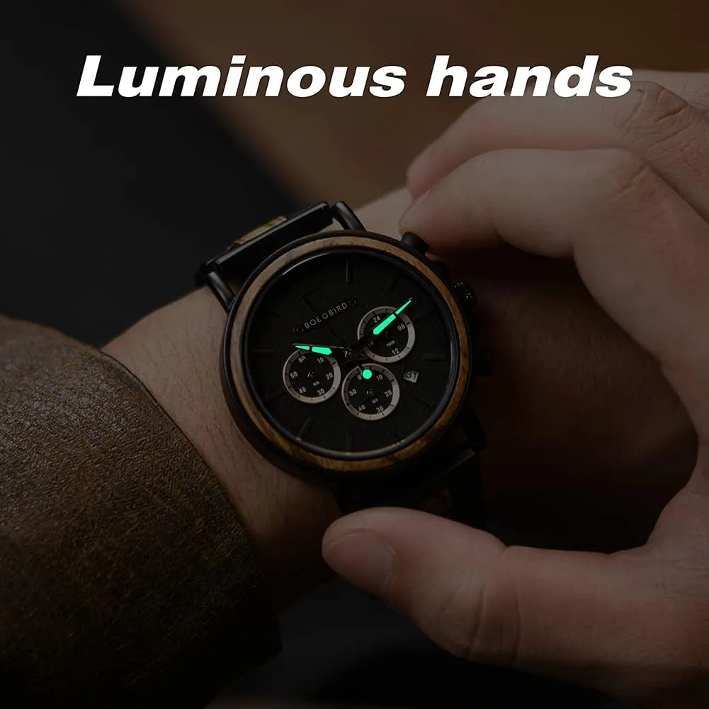 2win Mens Personalized Engraved Wooden Watches Custom Anniversary Birthday Wooden Watches for Him Husband Boyfriend Dad Son Christmas Watch