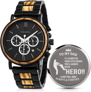 2win Mens Personalized Engraved Wooden Watches Custom Anniversary Birthday Wooden Watches for Him Husband Boyfriend Dad Son Christmas Watch