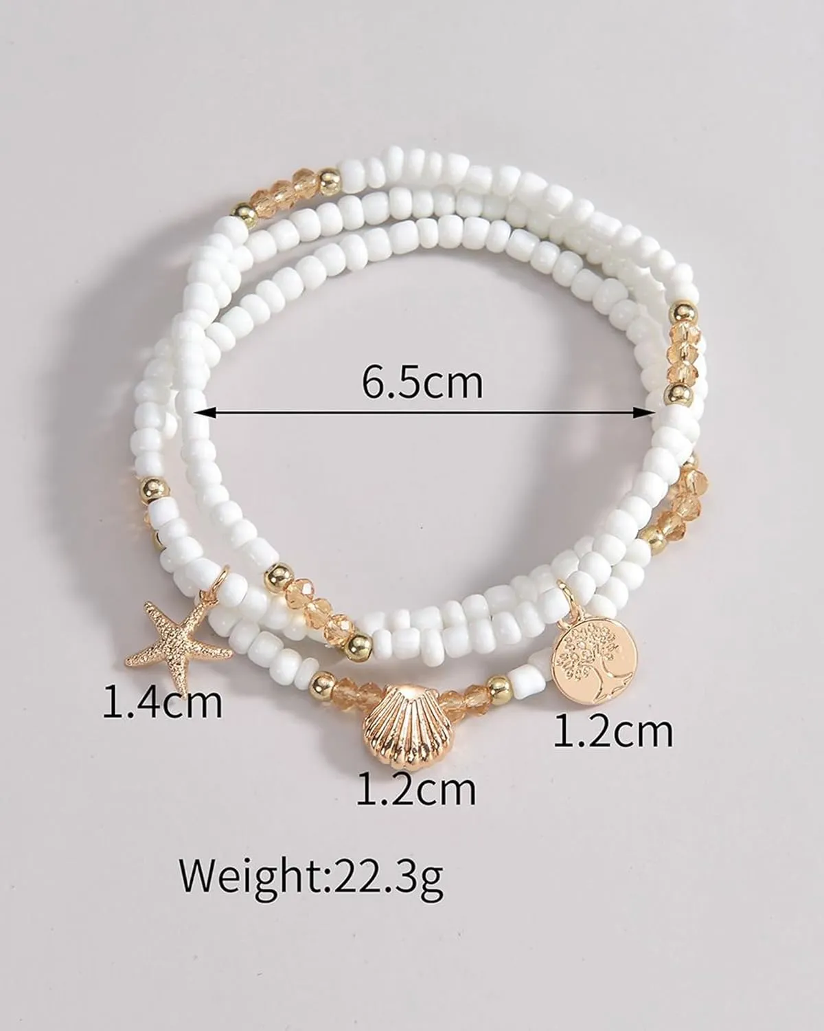 3 Pcs Shell Anklets Bracelets for Women Summer Sea Shell Starfish Ankle Bracelet Set Adjustable Handmade Boho Beaded Anklets Beach Surfer Foot Jewelry Accessories