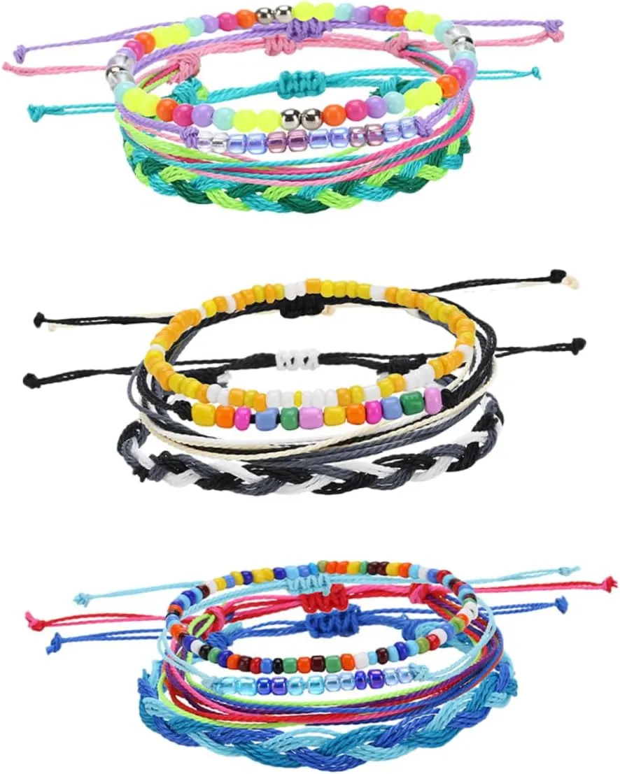 3Pcs Beaded Bracelets for Teen Woven Decoration for Weddings Birthdays and Engagements