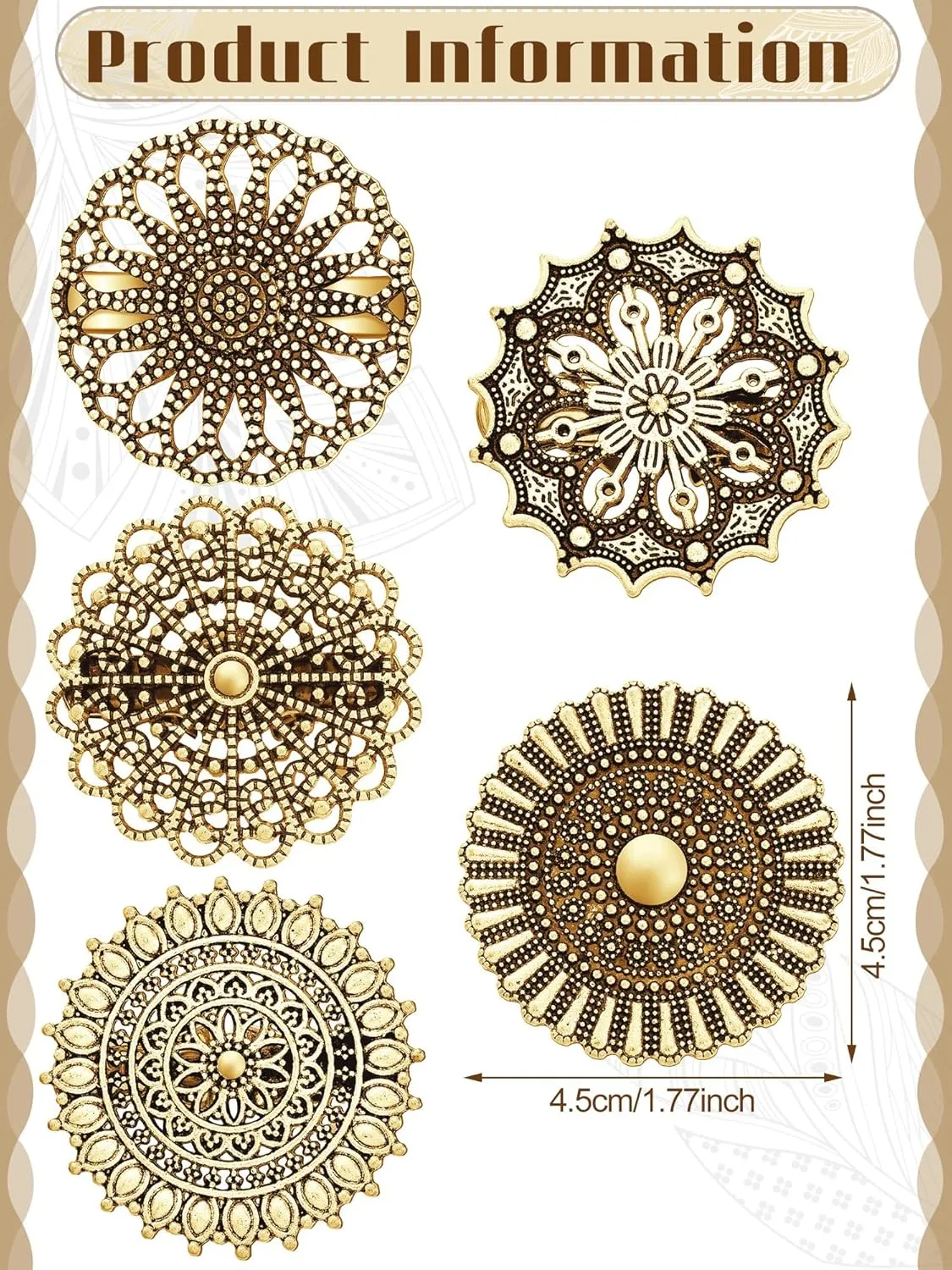 5 Pcs Dress Cinch Clips Set Cardigan Clips Retro Sweater Collar Brooch for Women Dress Shirt Shawl Coat