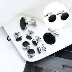 5X Cufflinks and Set Formal Unique Solid Customed Match Classic Jewelry for Puit Shirts Wedding Anniversary Party Men