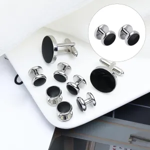 6X Cufflinks and Set Formal Unique Solid Customed Match Classic Jewelry for Puit Shirts Wedding Anniversary Party Men