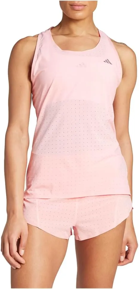 adidas Womens Adizero Scoop Neck Athletic Tank Running Lightweight - Pink