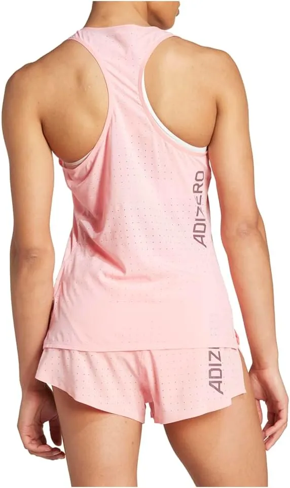 adidas Womens Adizero Scoop Neck Athletic Tank Running Lightweight - Pink