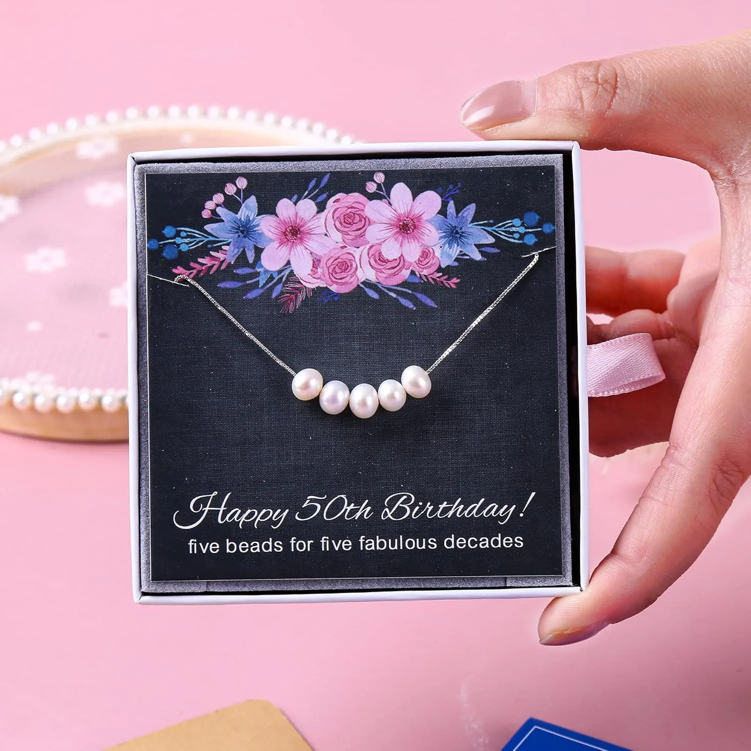 ALoveSoul Birthday Gifts for Women - 925 Sterling Silver Pearls Necklace Birthday Gift Ideas for Women