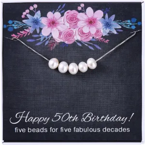 ALoveSoul Birthday Gifts for Women - 925 Sterling Silver Pearls Necklace Birthday Gift Ideas for Women