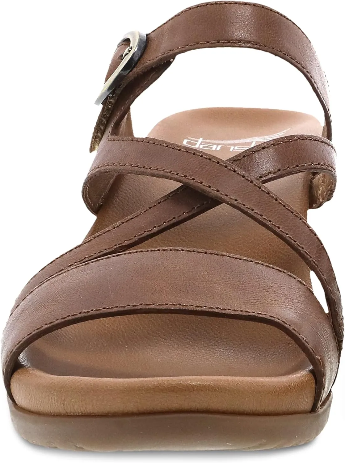 Ana Wedge Sandal for Women  Cushioned, Contoured Footbed for All-Day Comfort and Support  Adjustable Hook & Loop Strap with Buckle Detail  Lightweight Rubber Outsole