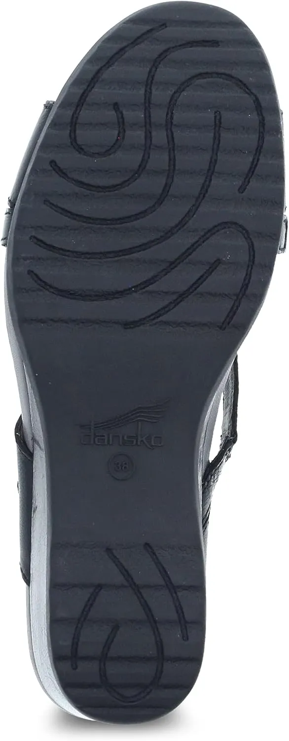 Ana Wedge Sandal for Women  Cushioned, Contoured Footbed for All-Day Comfort and Support  Adjustable Hook & Loop Strap with Buckle Detail  Lightweight Rubber Outsole