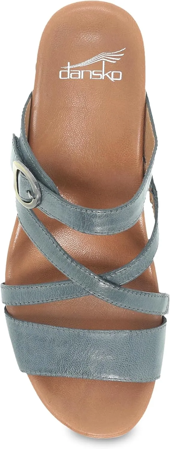 Ana Wedge Sandal for Women  Cushioned, Contoured Footbed for All-Day Comfort and Support  Adjustable Hook & Loop Strap with Buckle Detail  Lightweight Rubber Outsole