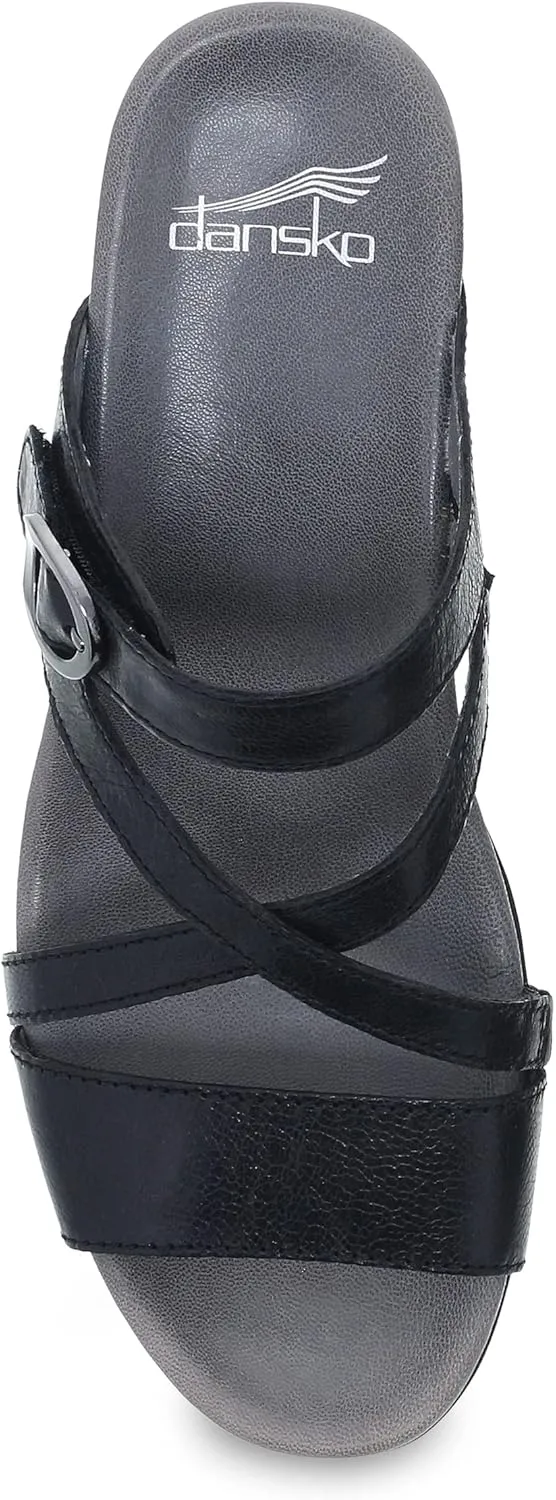 Ana Wedge Sandal for Women  Cushioned, Contoured Footbed for All-Day Comfort and Support  Adjustable Hook & Loop Strap with Buckle Detail  Lightweight Rubber Outsole