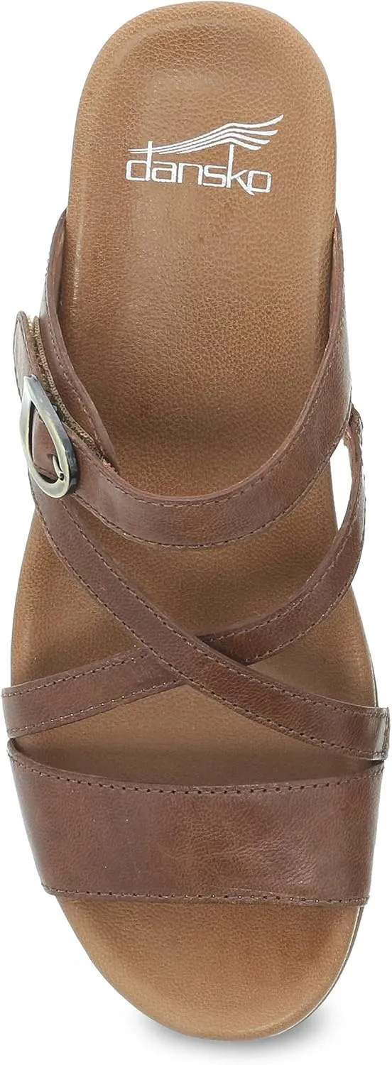 Ana Wedge Sandal for Women  Cushioned, Contoured Footbed for All-Day Comfort and Support  Adjustable Hook & Loop Strap with Buckle Detail  Lightweight Rubber Outsole