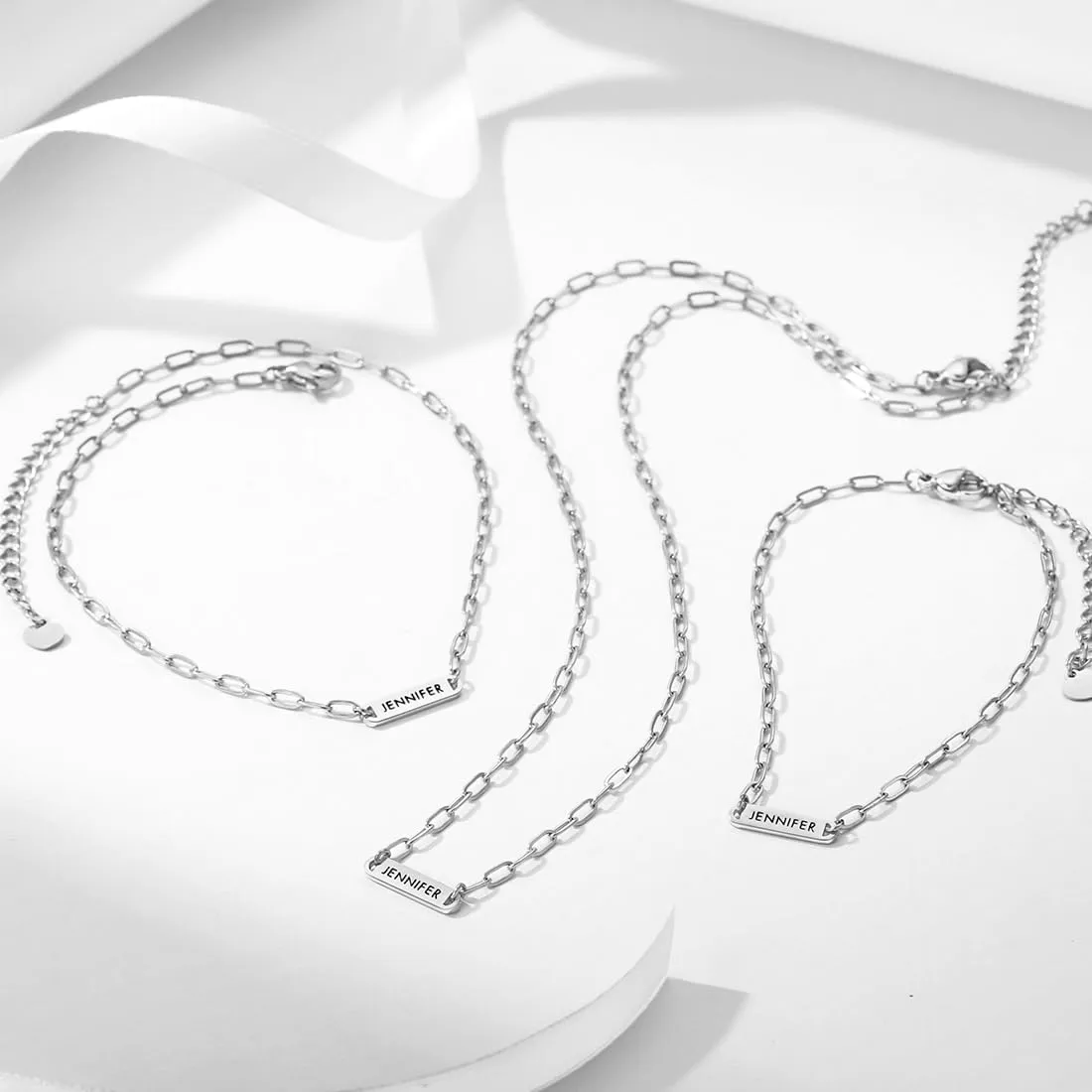 Anklet Bracelets for Women Stainless Steel Name Anklets for Female Minimalist Bar Friendship Jewelry