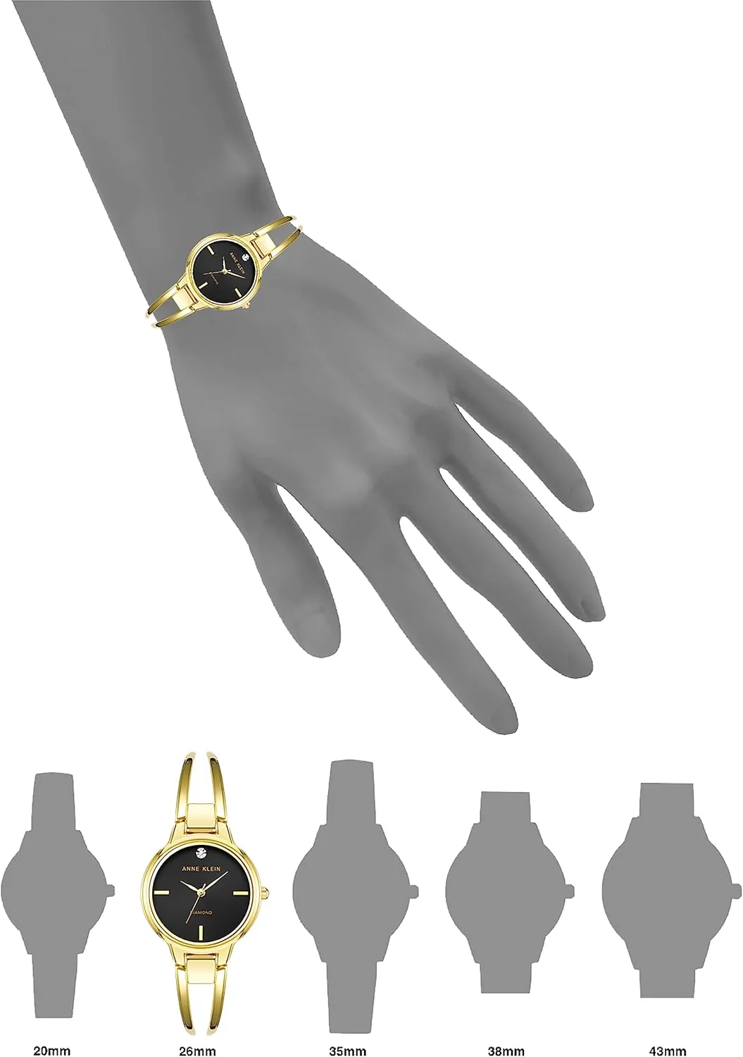 Anne Klein Women's Genuine Diamond Dial Bangle Watch