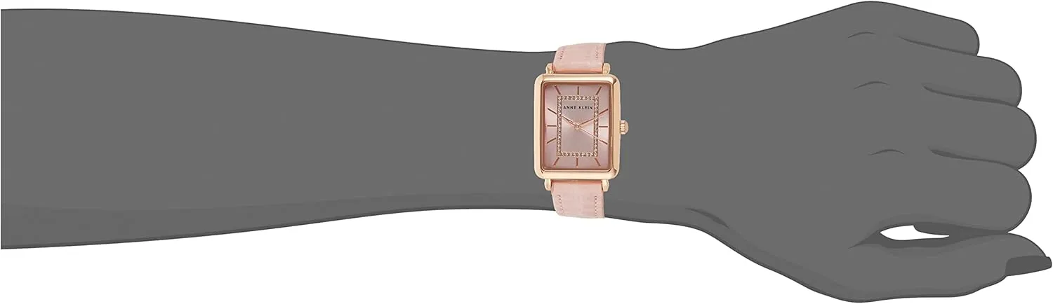 Anne Klein Women's Glitter Accented Croco-Grain Strap Watch, AK/3820