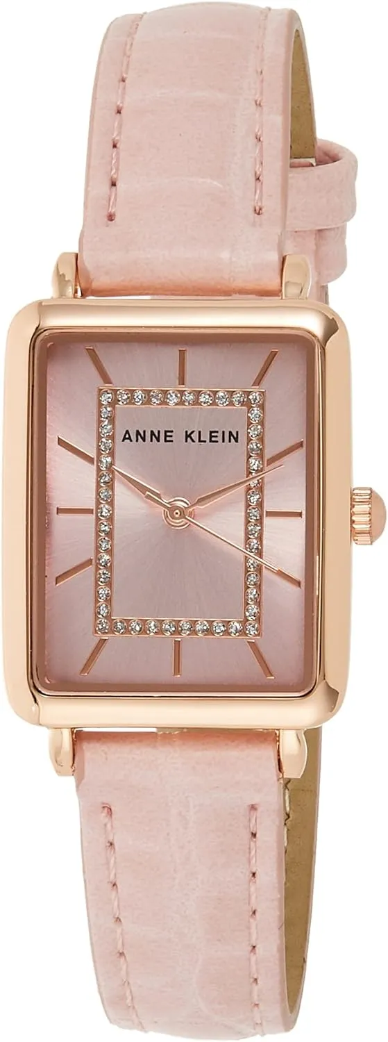 Anne Klein Women's Glitter Accented Croco-Grain Strap Watch, AK/3820