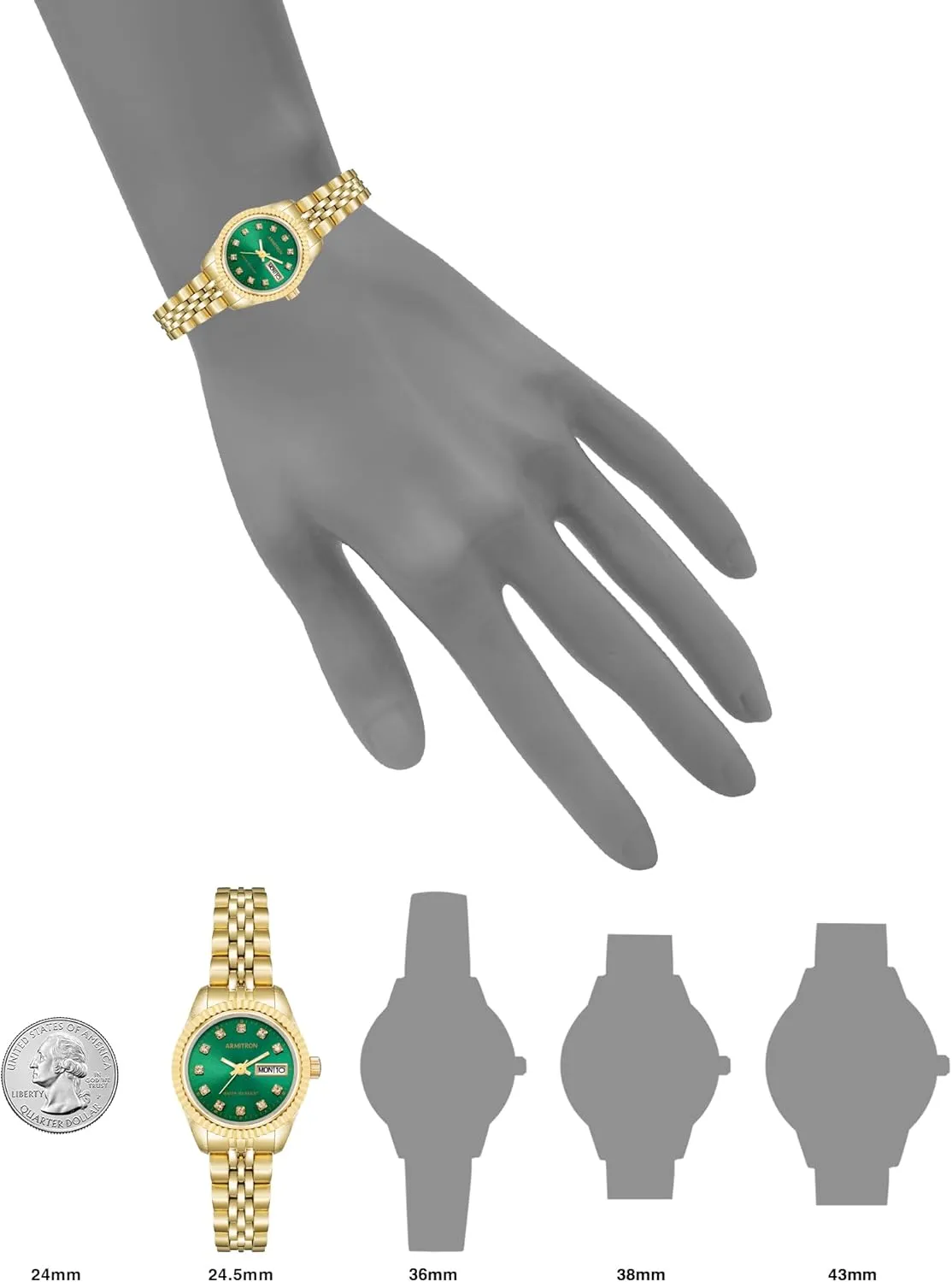 Armitron Women's Genuine Crystal Accented Bracelet Watch, 75-2475