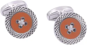 AUSCUFFLINKS Orange Button Cufflinks | Husband Gift for Him Cuff Links for Men | Anniversary Present for Dad