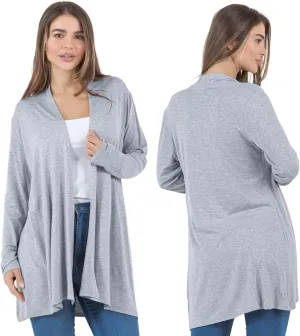 Azules Lightweight Cardigan for Women - Open Front, Flowy, Longer Length & Stylish - Long Sleeve Womens Cardigan Light Jacket