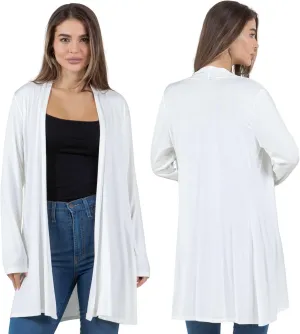 Azules Lightweight Cardigan for Women - Open Front, Flowy, Longer Length & Stylish - Long Sleeve Womens Cardigan Light Jacket