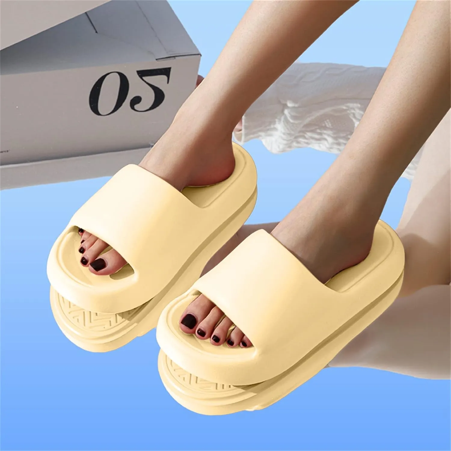 Bath Slippers Shower Shoes for Living Room Pool Beach Spa Public Showers Comfy and Cushioned Thick Sole
