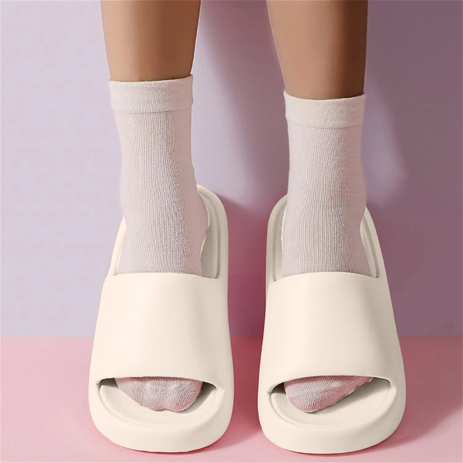 Bath Slippers Shower Shoes for Living Room Pool Beach Spa Public Showers Comfy and Cushioned Thick Sole