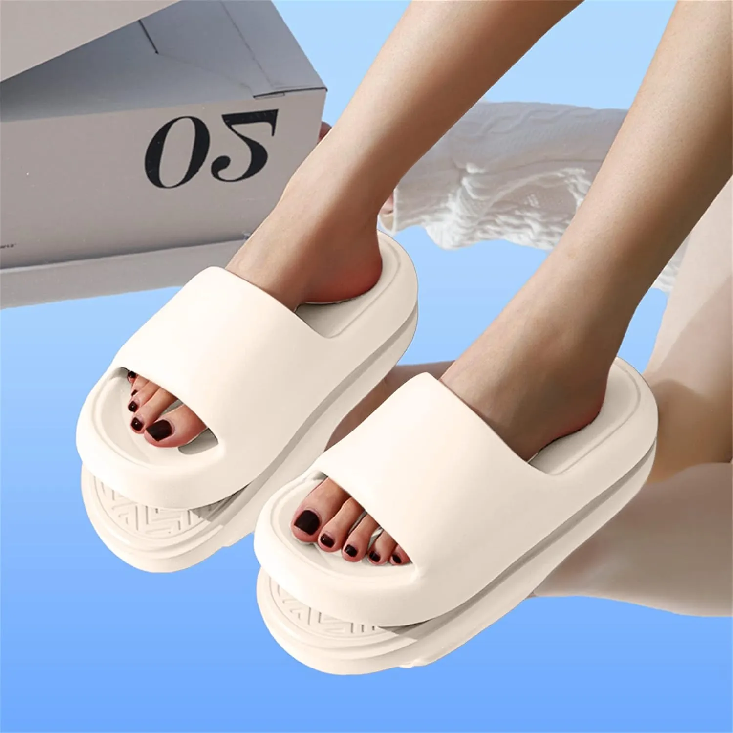Bath Slippers Shower Shoes for Living Room Pool Beach Spa Public Showers Comfy and Cushioned Thick Sole