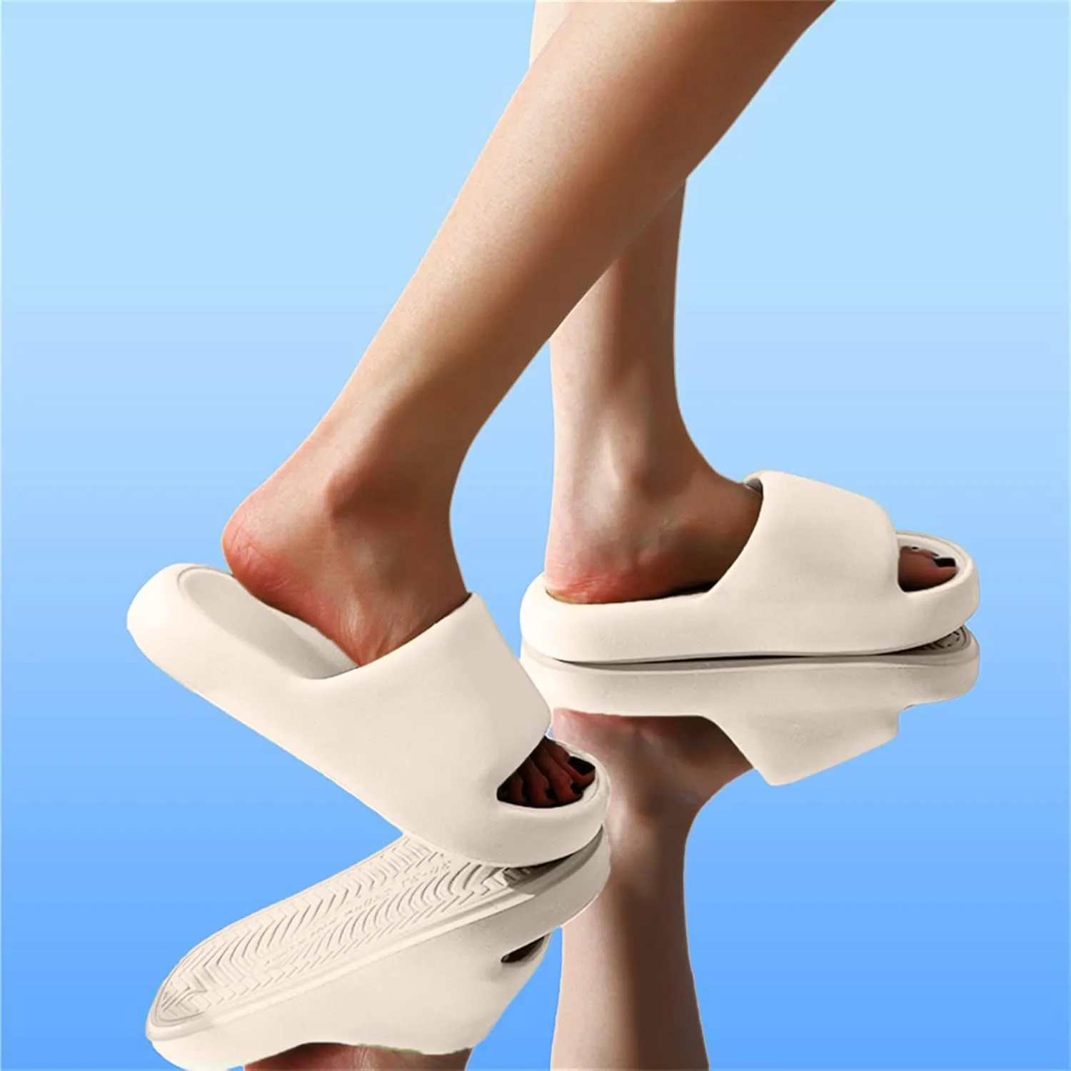 Bath Slippers Shower Shoes for Living Room Pool Beach Spa Public Showers Comfy and Cushioned Thick Sole