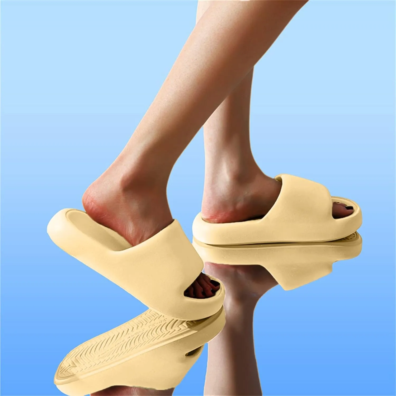 Bath Slippers Shower Shoes for Living Room Pool Beach Spa Public Showers Comfy and Cushioned Thick Sole