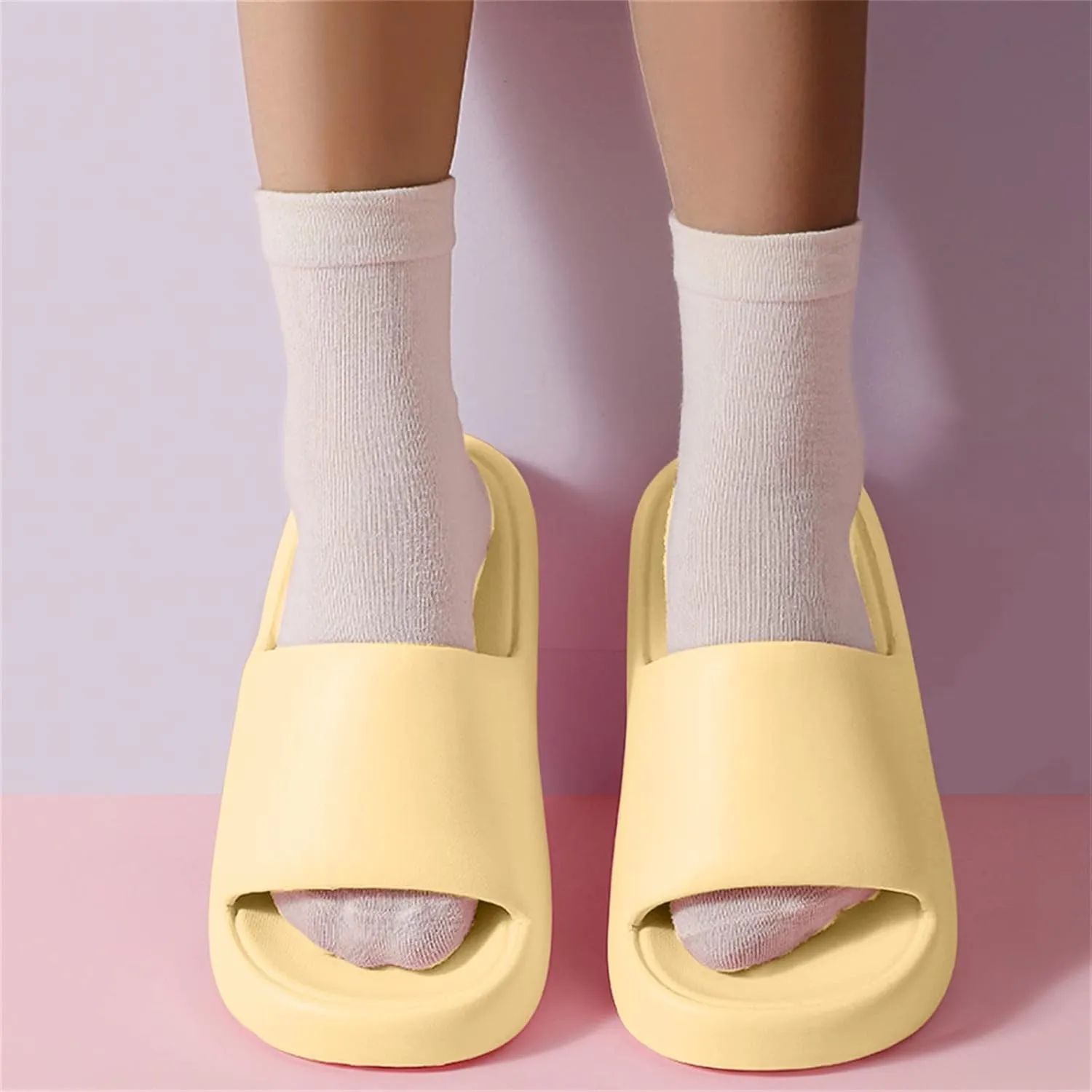 Bath Slippers Shower Shoes for Living Room Pool Beach Spa Public Showers Comfy and Cushioned Thick Sole