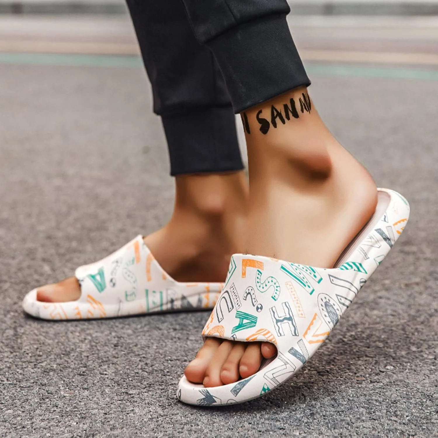 Bathroom Slippers Men Slides for Women Mens Shower Shoes Shower Shoes Women Soft Sole Indoor Comfortable Slippers