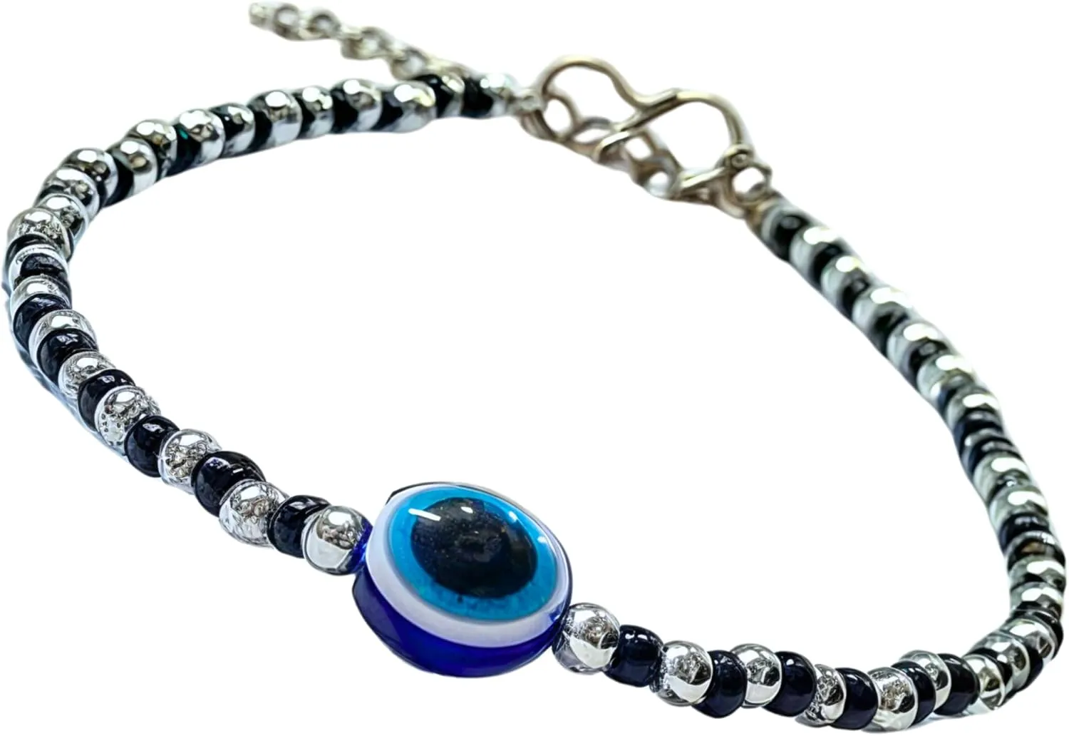 Black Bead Crystal Evil Eye Anklet Bracelet for Women Handmade Simple Waterproof Ankle Foot Bracelets for Women Minimalist Jewelry Adjustable