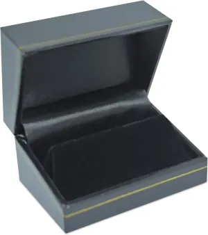 Black Jewelry Box for Cufflinks 2.87x2x1.5 Inches - Stylish Cufflink Gift Boxes with Gold Trim - Faux Leatherette Cufflinks Storage Case - Gift Presentation Cases for Cufflinks Only