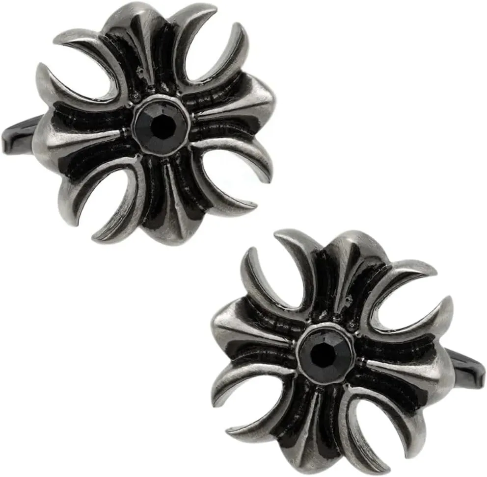 Black Maltese Cross Cufflinks