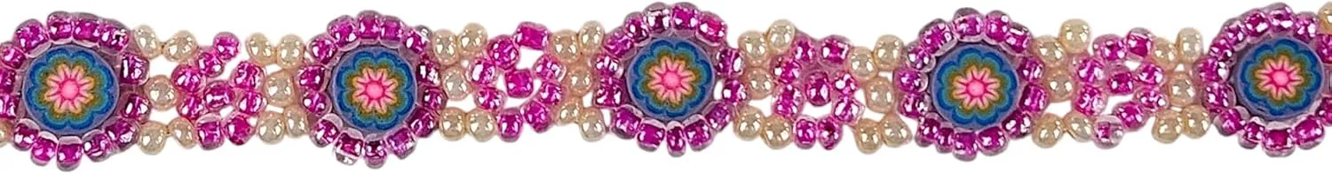 BlueRica Seed Beads Daisy Anklet