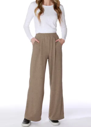 Bobi Wide Leg Pleated Pant - Taupe ***FINAL SALE***