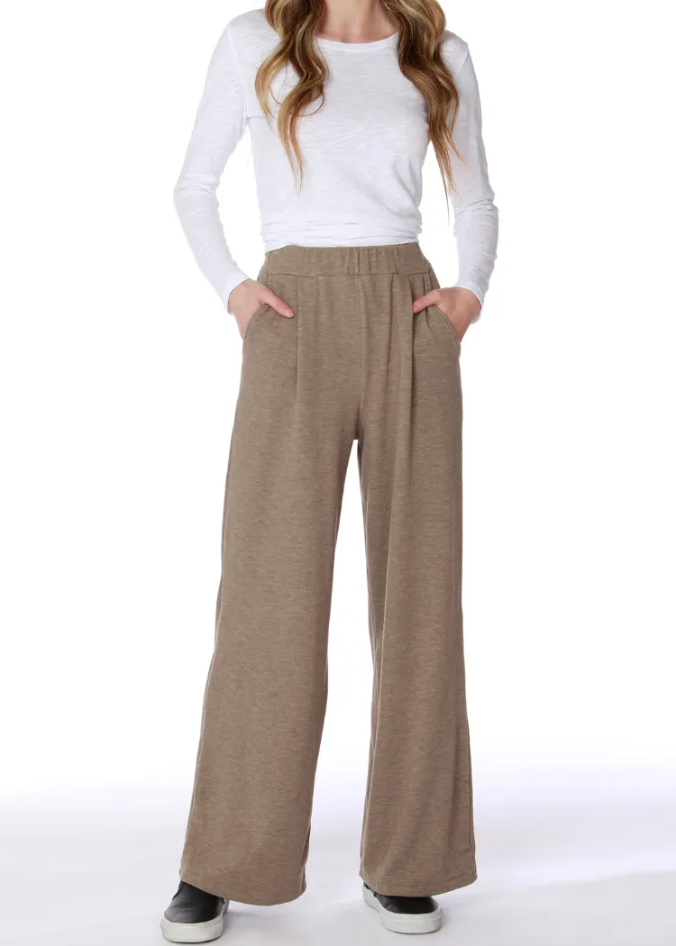 Bobi Wide Leg Pleated Pant - Taupe ***FINAL SALE***