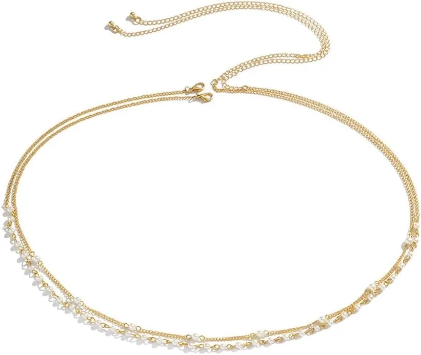Body Chain Tassel Pearl Handmade Layered Waist For Women